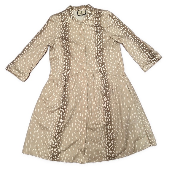 TUCKERNUCK Antelope Royal Shirt Dress Animal Print Size XXS/00 Button Front - Picture 9 of 12